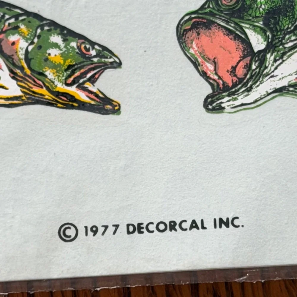 Vintage 1977 Decal Lot Of 2‎ NOS New Decoral Handpainted Cabin Lodge Hunt Fish